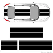 Dual Rally Racing Stripes 3M Vinyl Stripe Decals for Mazda 2 3 6 RX-7 RX-8 Miata