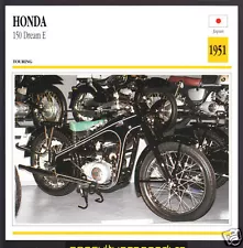 1951 Honda 150cc Dream E (146cc) Japan Bike Motorcycle Photo Spec Info Stat Card