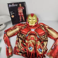 Marvel Avengers Iron Man Muscle Halloween Costume Adult XXL Bodysuit/mask/glove