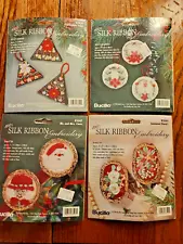 4-BUCILLA SILK RIBBON EMBROIDERY KITS-BROOCHES AND ORNAMENTS-1996-