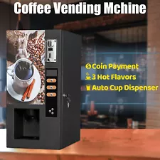 Smart Commercial Fully Automatic Self Coin 3 Instant Coffee Vending Machine USA