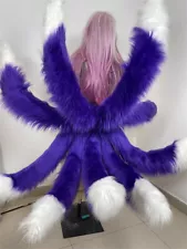 Customized Anime Purple Gradient Nine-Tailed Fox Tail Cosplay Prop Toy Halloween