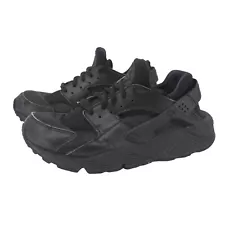 NIke Air Huarache Run Sneakers Shoes Womens 8 Triple Black Lace Up