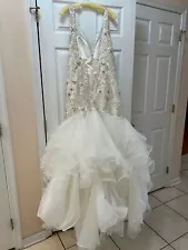 Ivory Wedding Dress Size 14 For Sale w/ Free Veil in New Jersey- worn once! 