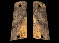 High Figure Grips - Full-Size 1911 - Checkered Buckeye Burl Grips!