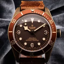 Tudor Heritage Black Bay Bronze Watch, Ref. 79250BM with B&P and Extra Straps!