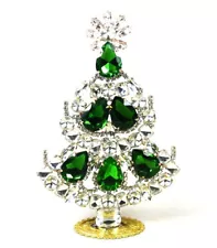 SALE 20% Rhinestone Festive Standing Christmas Tree Decoration - FREE SHIPPING