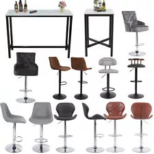 Heavy Duty Adjustable Bar Stools Swivel Chairs Bar Table Kitchen Counter Table