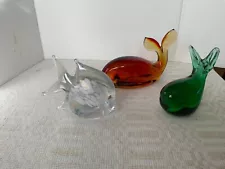 New ListingDolphin Art Glass Amber Hand Blown Fish Ocean Life fish paperweight figurines