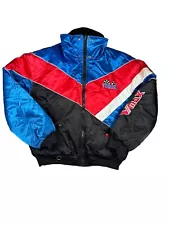 Vtg Yamaha Mens Large VMax Snowmobile Racing Jacket Coat Black Blue Red 90s