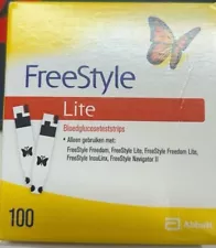 Abbott FreeStyle Lite Blood Glucose Diabetic Test Strips 100 CT. Expires 2024-11