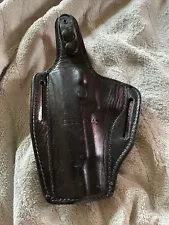 Vintage Tauris Black Leather OWB Holster For Smith Wesson 645 .45 RIGHT