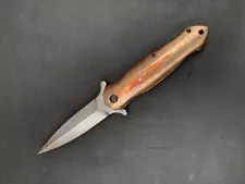 High-End Mokume Gane Scales Folding Knife - S35VN Steel Blade, Custom Handmade,