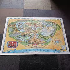 Vintage Walt Disney Disneyland Park Map 1974 Poster 45” x 30"