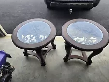 Round Glass Top End Tables