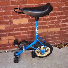 Vintage 80s Lerun Blue Skate-bike Unicycle Trick Bike, Le Run Skatebike