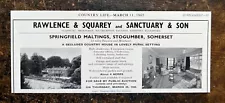 Springfield Maltings - Stogumber - Somerset For Sale - 1965 Press Cutting r399