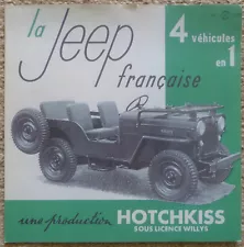 Willys Jeep by Hotchkiss-Delahaye French market reproduction sales brochure