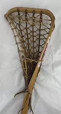 Great VINTAGE Old Wooden Lacrosse Stick MOHAWK MIDFIELD Label Measures 64"x9.5”