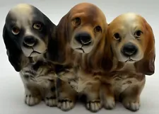 VTG Napco, # 7201, 3 Cocker Spaniel Pups Dogs Planter Vase