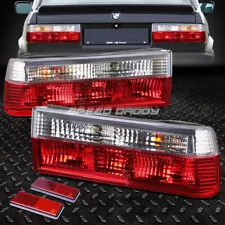 FOR 84-90 BMW 3-SERIES E30 PAIR RED/CLEAR HOUSING TAIL LIGHT BRAKE REVERSE LAMPS (For: 1987 BMW)