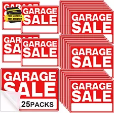 25 Pieces Self Adhesive Garage Sale Sign 9 X 12 Inch Plastic Signs for Sale Sign