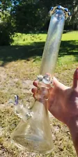 18" ALEAF HUGE Glass Bong Super Thick Glass Water Pipe Beaker Bong w Bonus Bowl