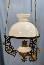 Hanging Pull-down Kerosene Lamp - Dutch Antique - Very Good Condition. NEW PRICE