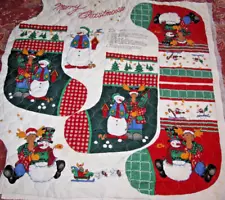 Christmas Moose Pre-Quilted Stockings Panel