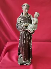 Vtg St Anthony Statue Child Jesus Christ Figure Saint Chalkare 16" - FOR REPAIR