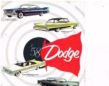 DODGE CORONET ROYAL KINGSWAY (INCL CUSTOM) ORIGINAL 1958 FACTORY SALES BROCHURE