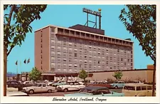 Sheraton Hotel, Portland Oregon OR - Vintage Chrome Postcard - Old Cars - 1961