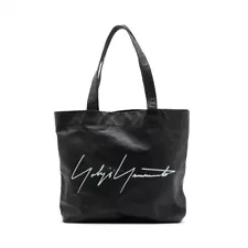 Yohji Yamamoto Logo Not for Sale Leather Reversible tote bag Black