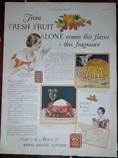 1926 Royal Vintage Print Ad Gelatin Dessert Fruit Flavor Lemon Raspberry Orange