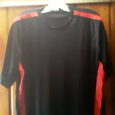 Sport Tek Work Out Shirt SALE Solid Black With Red Ascents sizes L XL 2XL