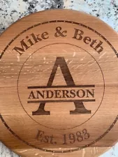 Wine Barrel Top Platter With Custom Engraving