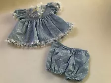 Sweet Made For Cabbage Patch Kids Doll Blue with White Dots Dress & Panties