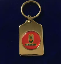 Vintage Keychain TOYOTA CRESSIDA Brass Car Key Fob Ring Metal Enamel USA MADE!