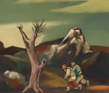 William Gropper : Old Tree and Old People : 1939 : Archival Art Print