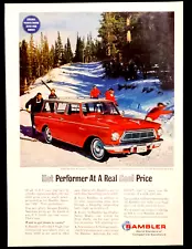 Red Rambler 400 Station Wagon Original 1962 Vintage Print Ad