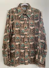 Vtg 1960s Shirt Mens Sz XL Art Nouveau Style Bow Brand by Alexander's Alextressa