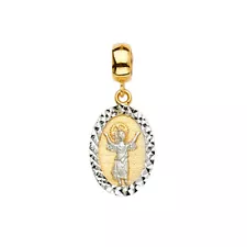 14K Yellow Gold Jesus Religious Pendant Mix & Match For Bracelet Necklace Chain