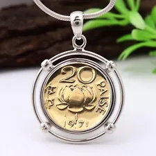 Valentine Sale -Ancient Indian Coin Pendant Statement Jewelry Gift For Her