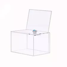 Donation Box with Lock,Acrylic Ballot Box,Vote Box,Ticket Box,Clear Suggestio...