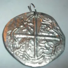 SHIPWRECK COIN PENDANT COB PIECE OF EIGHT COBBO DE BARRO FREE SHIP