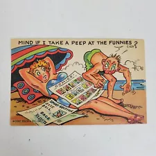 Vintage Postcard Beach Scene Newspaper Comics UNUSED UNPOSTED New Old Stock