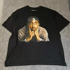 Poetic Justice Shirt Men's XL Black Short Sleeve Graphic Print Tupac Rapper EUC