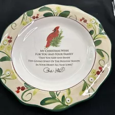 Paula Deen Home for the Holidays Cardinal Christmas Collectors Plate 2009 11"