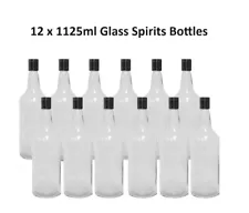 12 x 1125ml Still Spirits Clear Glass Bottles for Spirits Making Storage