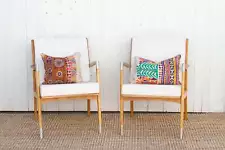 Pair of Vintage Style Bleached Living Room Chairs